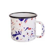 Popular Selling Printing Enamel Coffee Tea Cup Enamel Mug Cup With Metal Handle Stainless Steel Mug