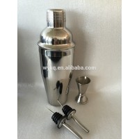 Popular 750ML Stainless Steel Cocktail Shaker and Jigger,Pourer 4PCS Set