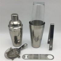 Bartender 25oz Stainless Steel Cocktail Boston Shaker/Jigger/Strainer/Pourer/Opener/Ice Tong