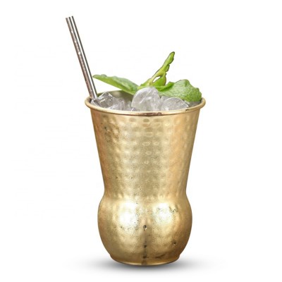 Customized high quality Moscow  Mule Mug copper-plated hammered metal beverage cup